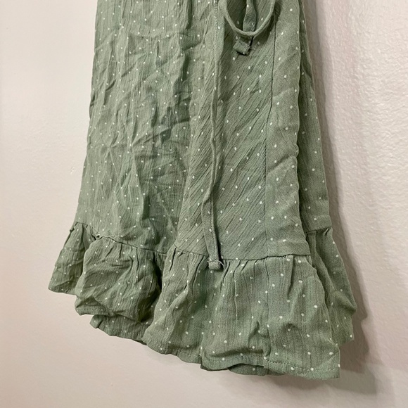 Revolve Mini Wrap Dress in Sage Polka Dot - Picture 13 of 15